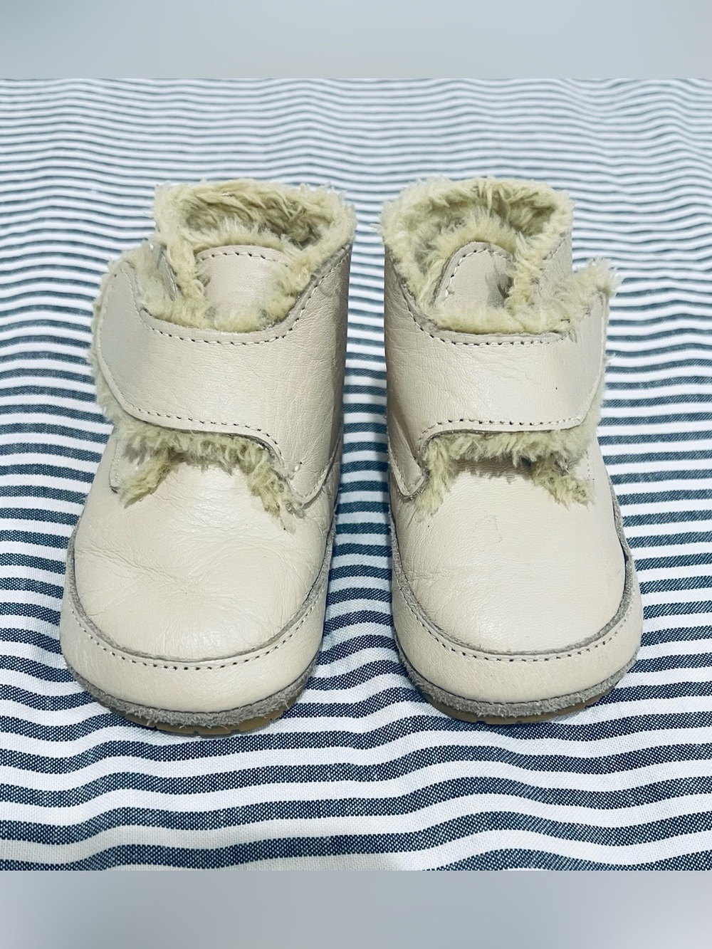 Donsje fur-lined leather booties age 12-18 months
